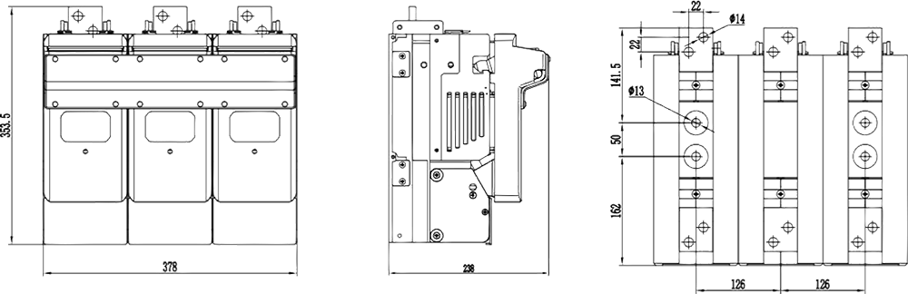 一種用于工業領域中,電流至1600A的熔斷器式隔離開關.png DNH1-1600固定式外形尺寸.png