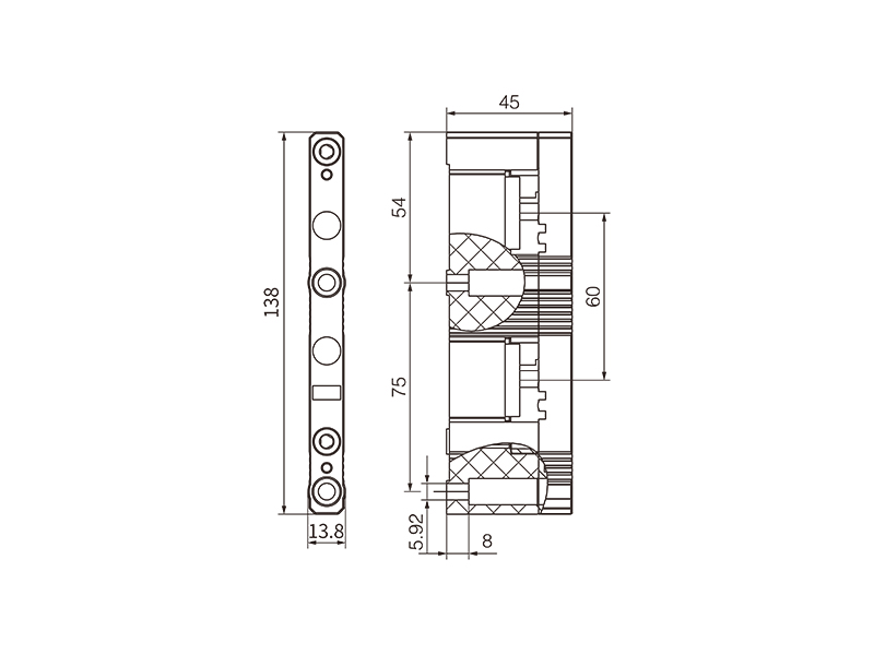 DN52602的外形尺寸信息 金萊勒DN52602母線支架外形尺寸圖.jpg