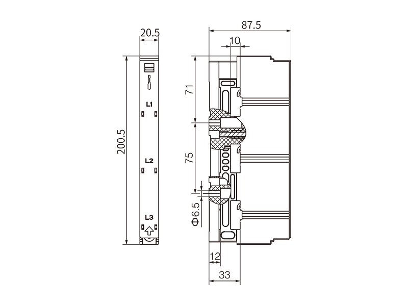 DN52484的外形尺寸信息 金萊勒DN52484母線支架外形尺寸圖.jpg